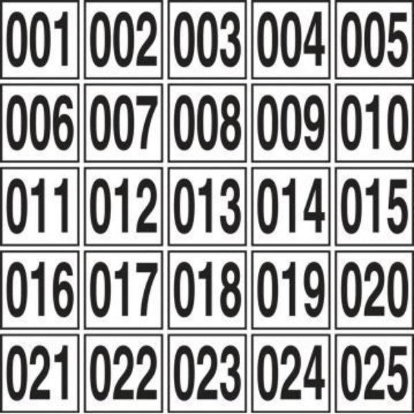 Accuform SEQUENTIAL NUMBER MARKERS ADHESIVE NCS1060WT NCS1060WT